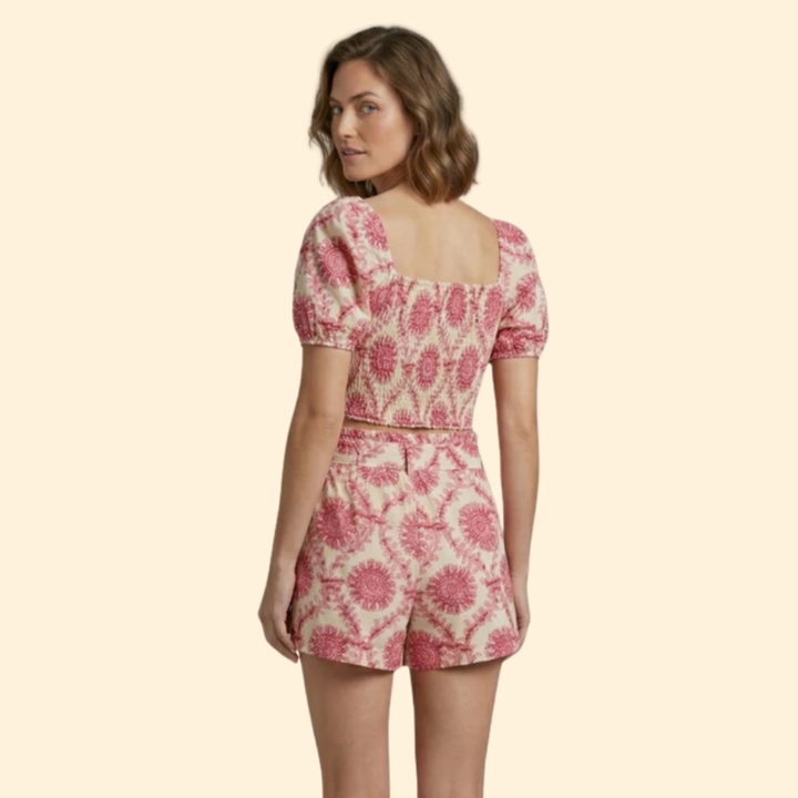 Women's Floral Crop Top & Skirt Set