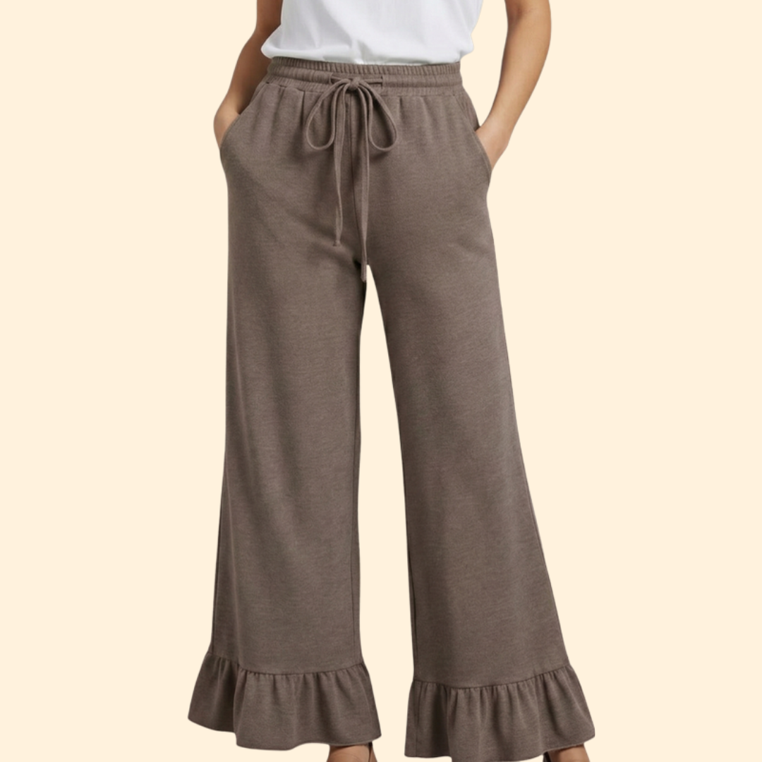 Women's Chic Ruffled Palazzo Trousers