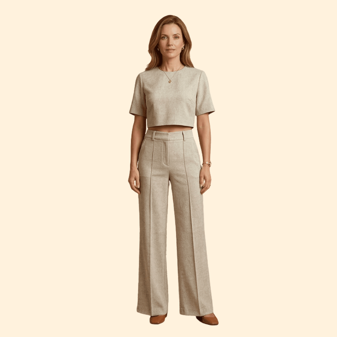 Elegant Women's Crop Top & Pants