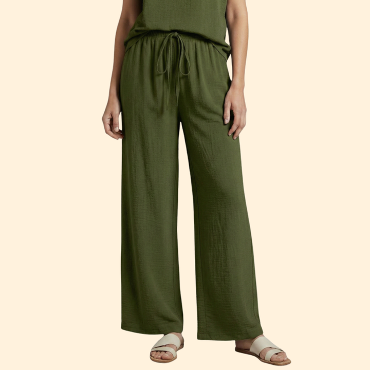 Women's Chic Drawstring Palazzo Trouser