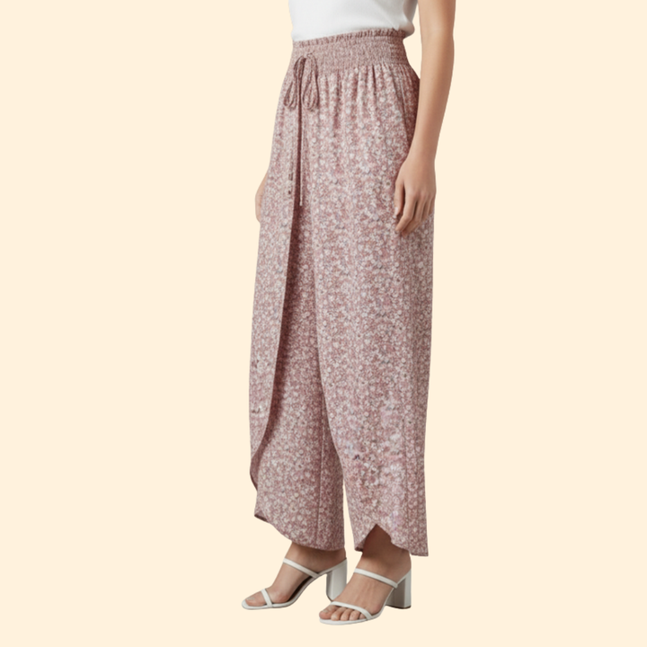 Women's Chic Floral Palazzo Trousers