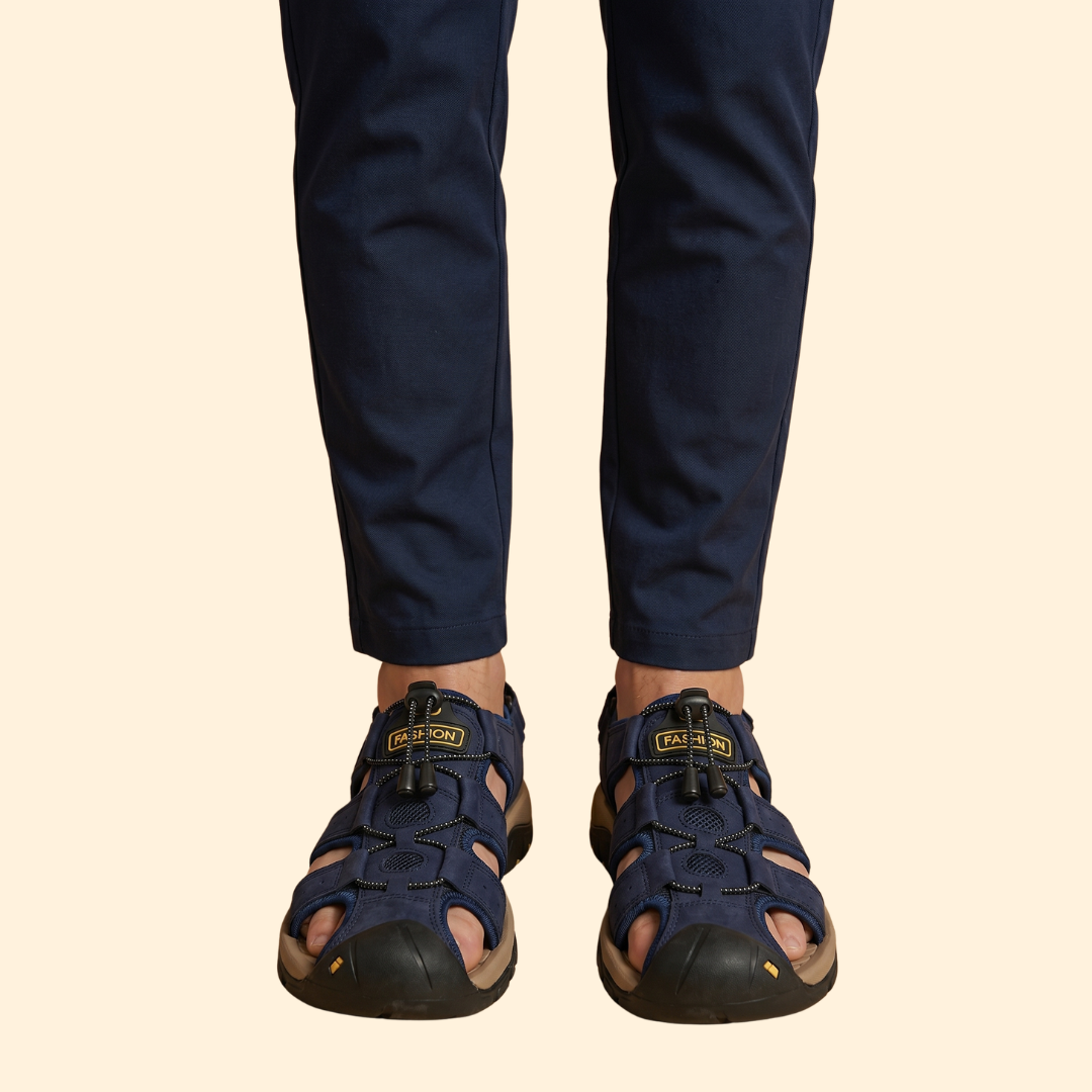 Men's Cowhide Closed Toe Sandals