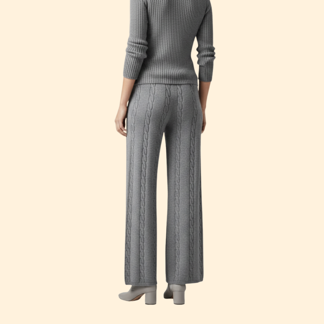 Women's Cozy Ribbed Palazzo Trousers