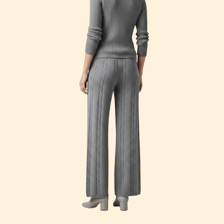Women's Cozy Ribbed Palazzo Trousers
