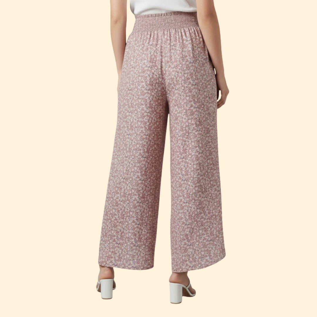 Women's Chic Floral Palazzo Trousers
