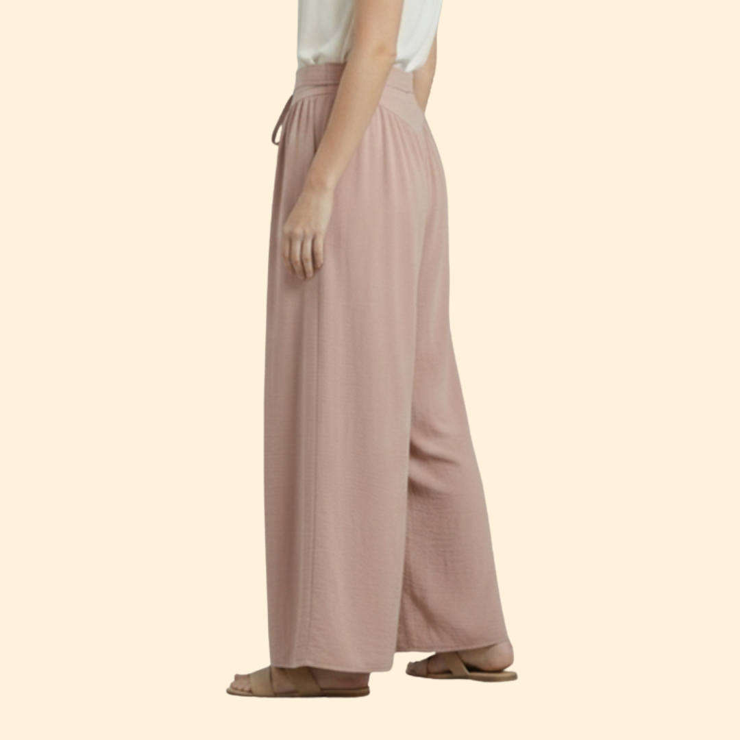 Women's Stylish Drawstring Wide-Leg Trousers