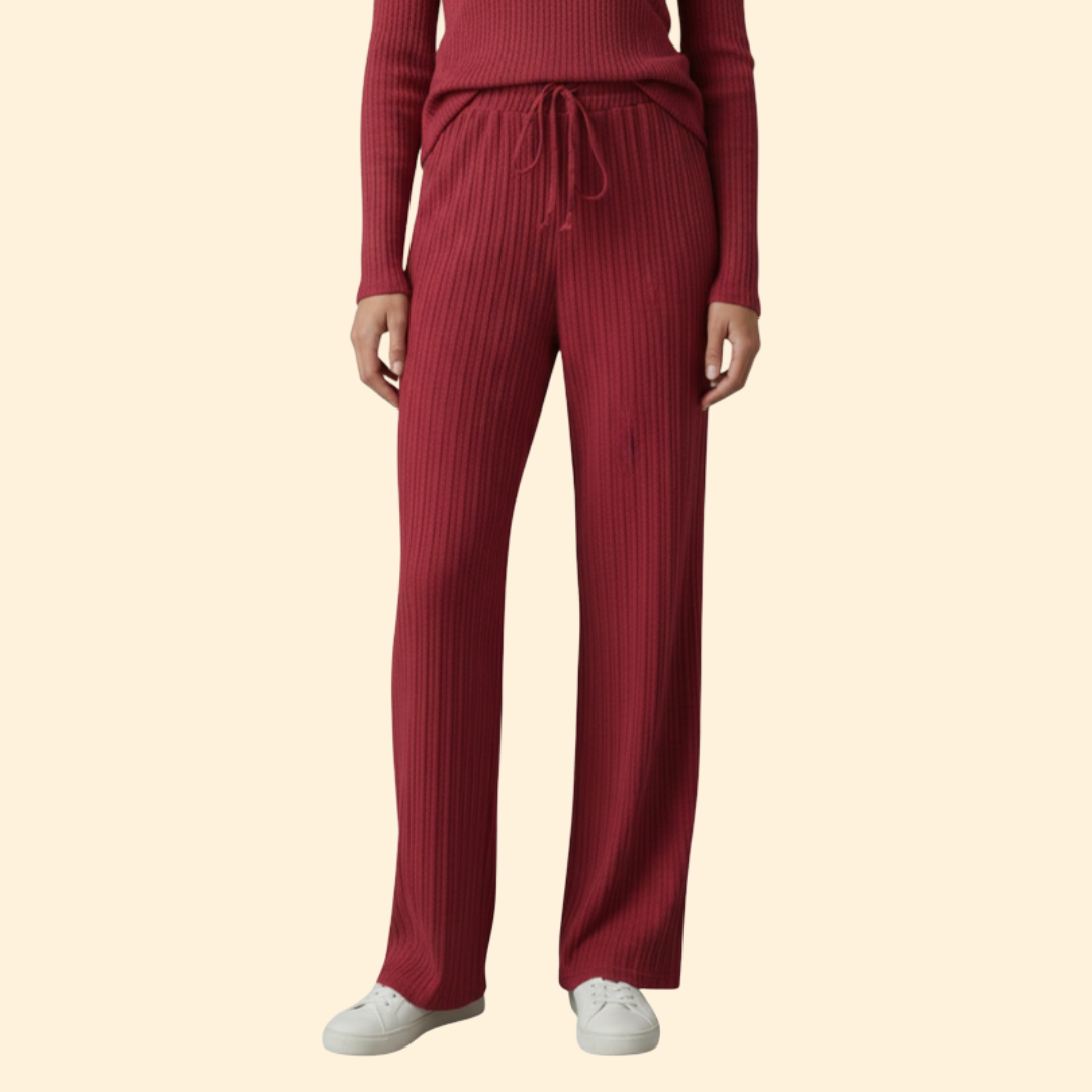 Women's Chic Vertical Drawstring Trousers