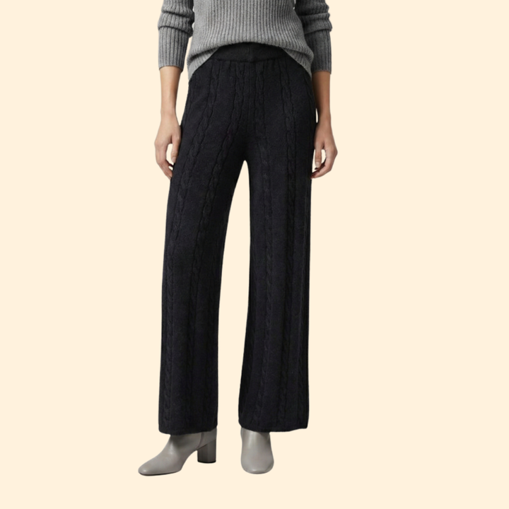 Women's Cozy Ribbed Palazzo Trousers