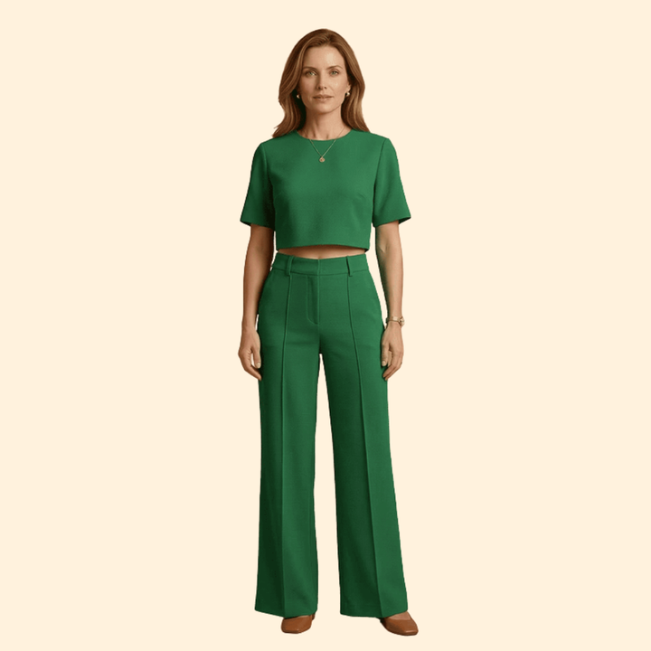Elegant Women's Crop Top & Pants
