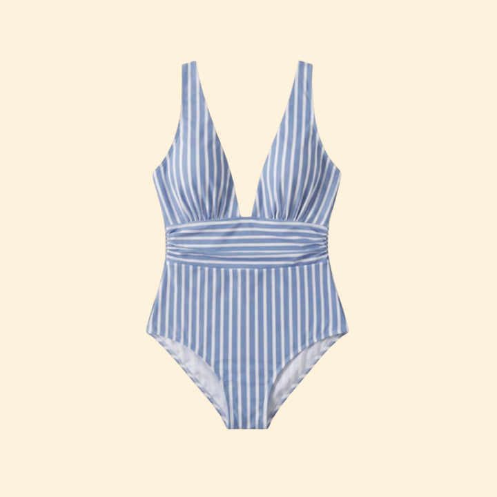 Women's Striped Wrap Swimsuit