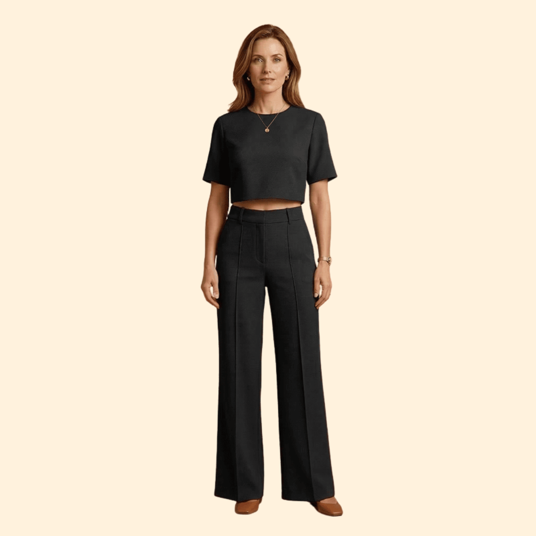 Elegant Women's Crop Top & Pants