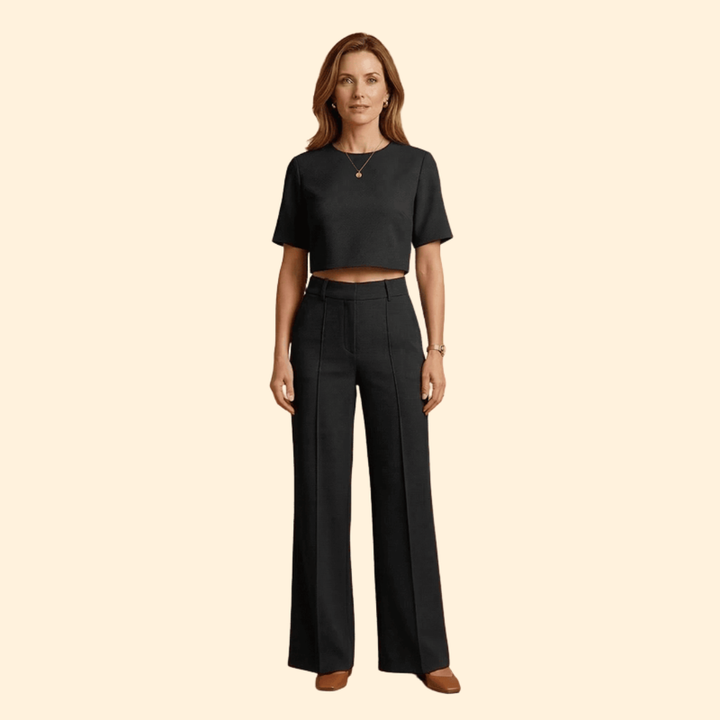 Elegant Women's Crop Top & Pants