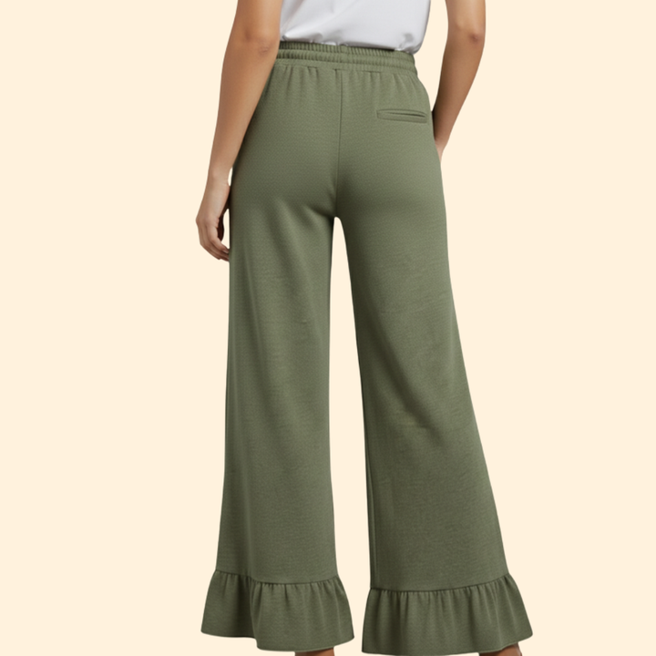 Women's Chic Ruffled Palazzo Trousers
