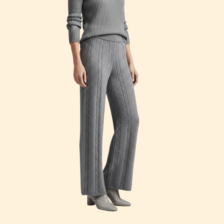 Women's Cozy Ribbed Palazzo Trousers