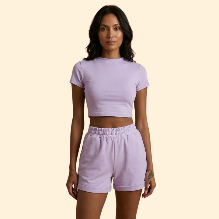 Women's Casual Crop Top & Shorts