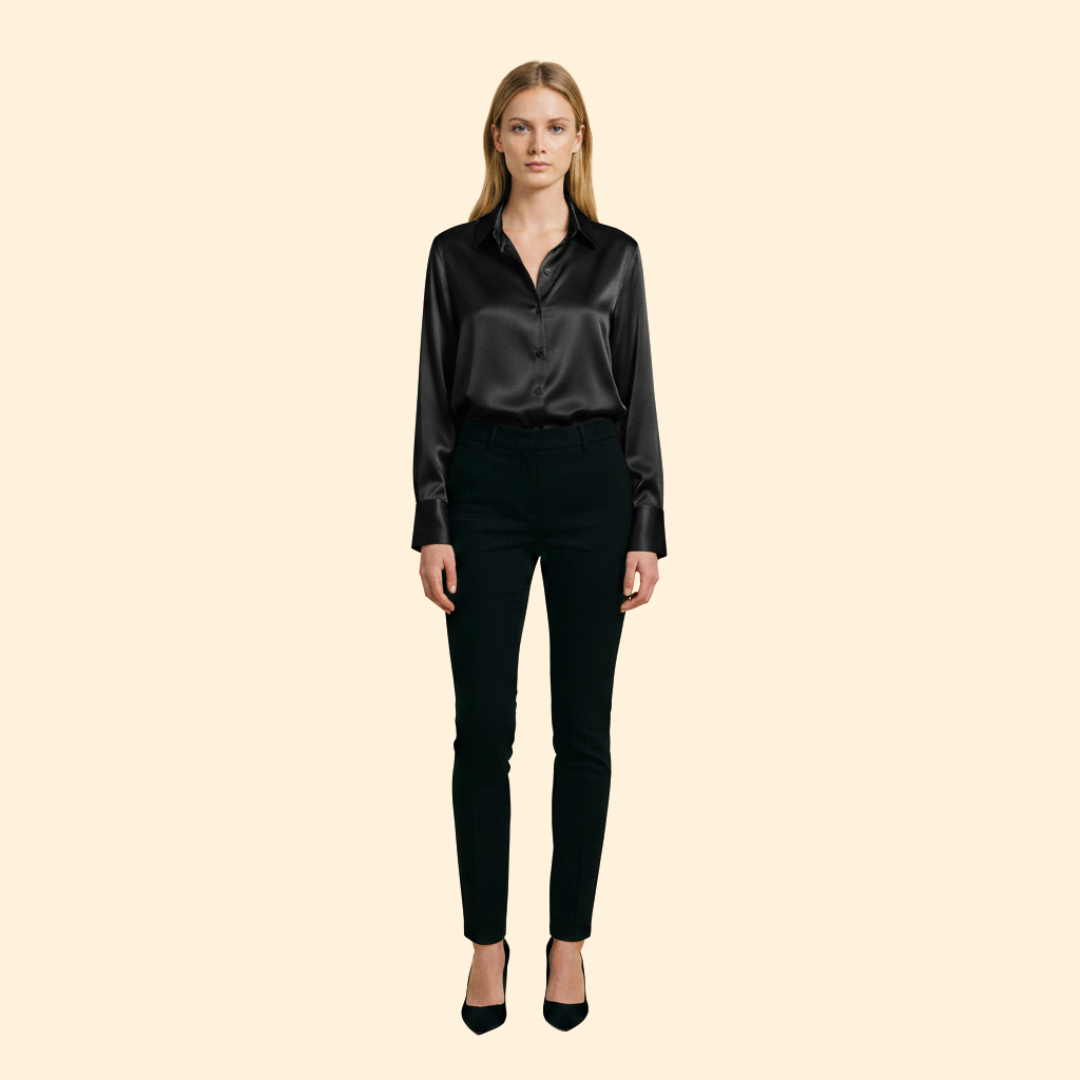Button Up Blouse with Woven Surface