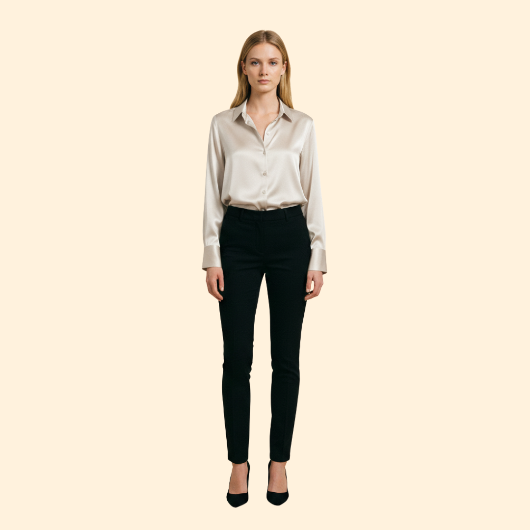 Button Up Blouse with Woven Surface