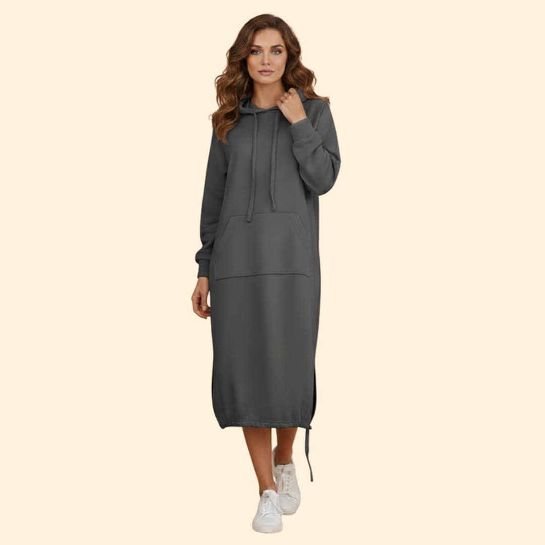 Women's Casual Hoodie Dress with Pockets