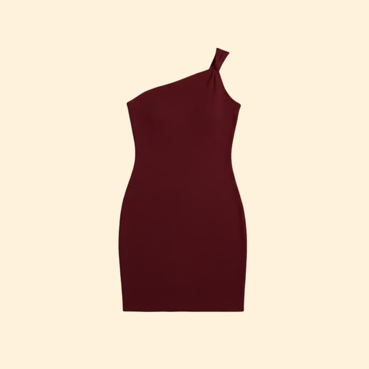Women's Chic One-Shoulder Bodycon Dress