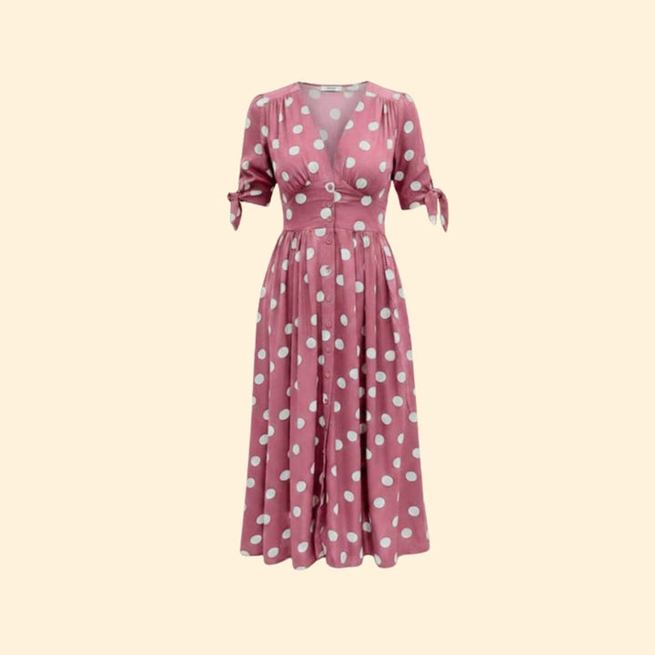 Women's Chic Polka Dot Midi Dress