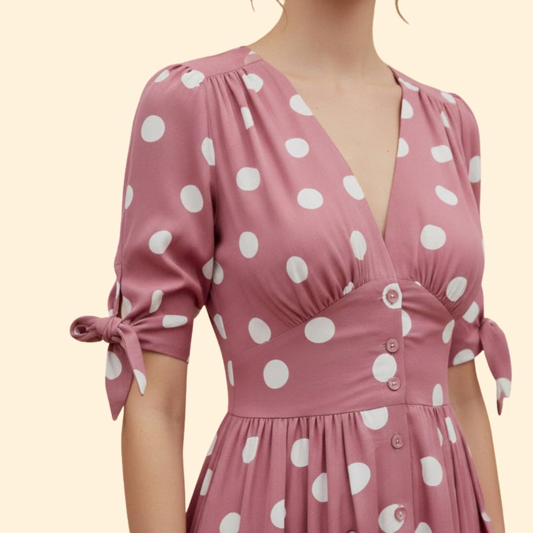 Women's Chic Polka Dot Midi Dress