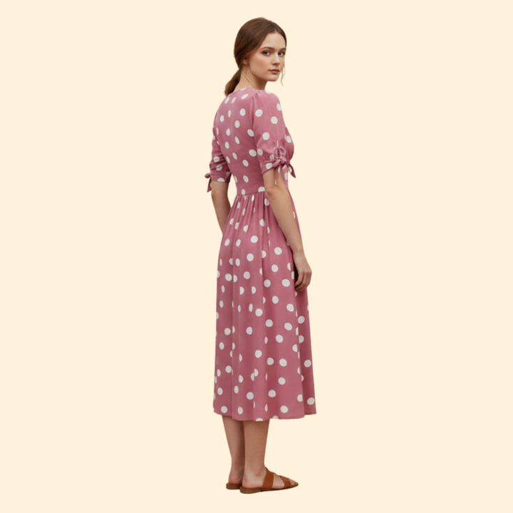 Women's Chic Polka Dot Midi Dress