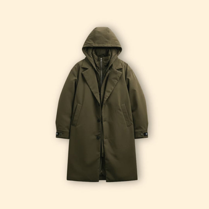 Men’s Long Coat with Lapel Collar