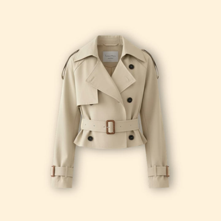 Cropped Belted Trench Coat