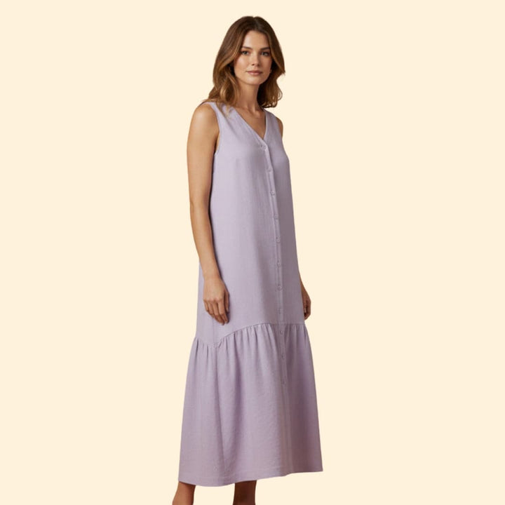 Women's Effortless Button-Down Midi Dress