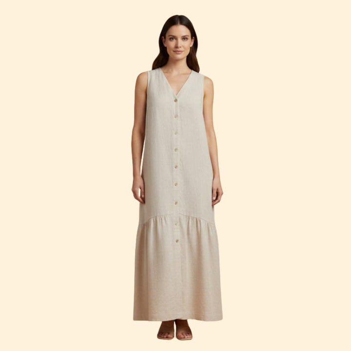 Women's Effortless Button-Down Midi Dress
