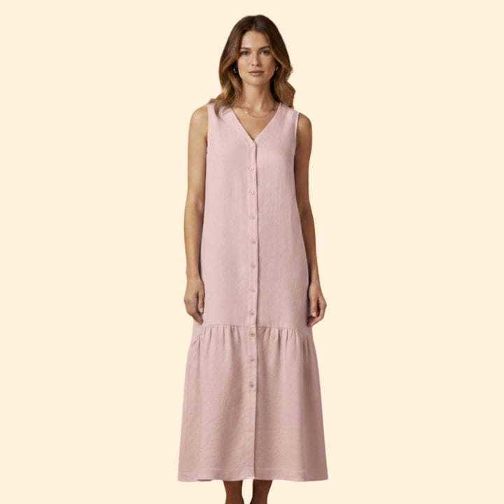 Women's Effortless Button-Down Midi Dress