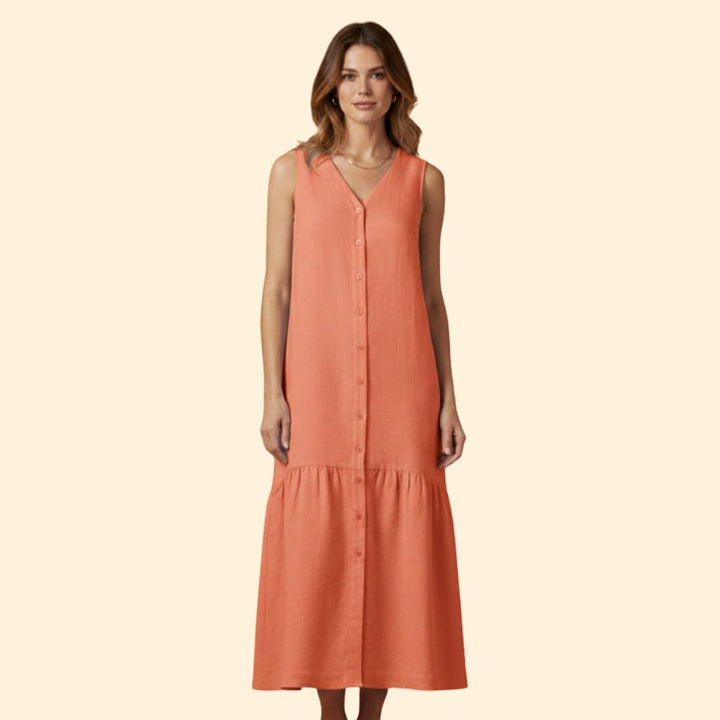 Women's Effortless Button-Down Midi Dress