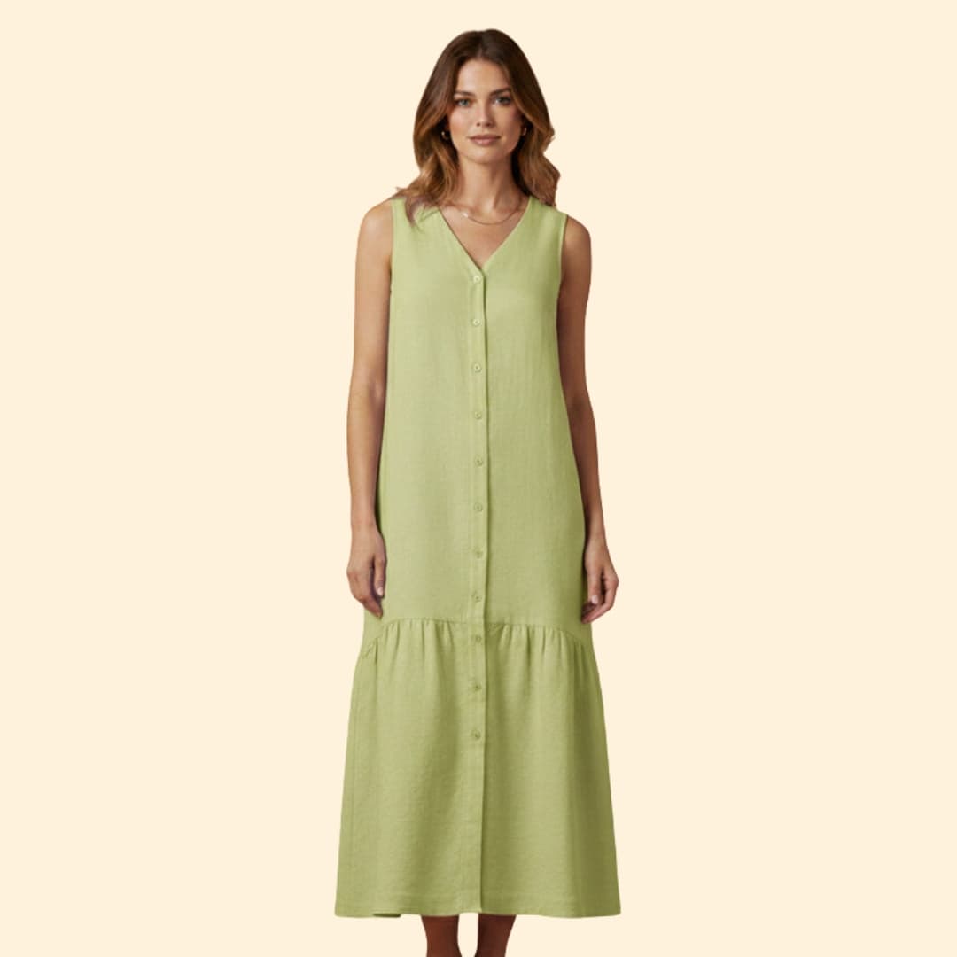 Women's Effortless Button-Down Midi Dress