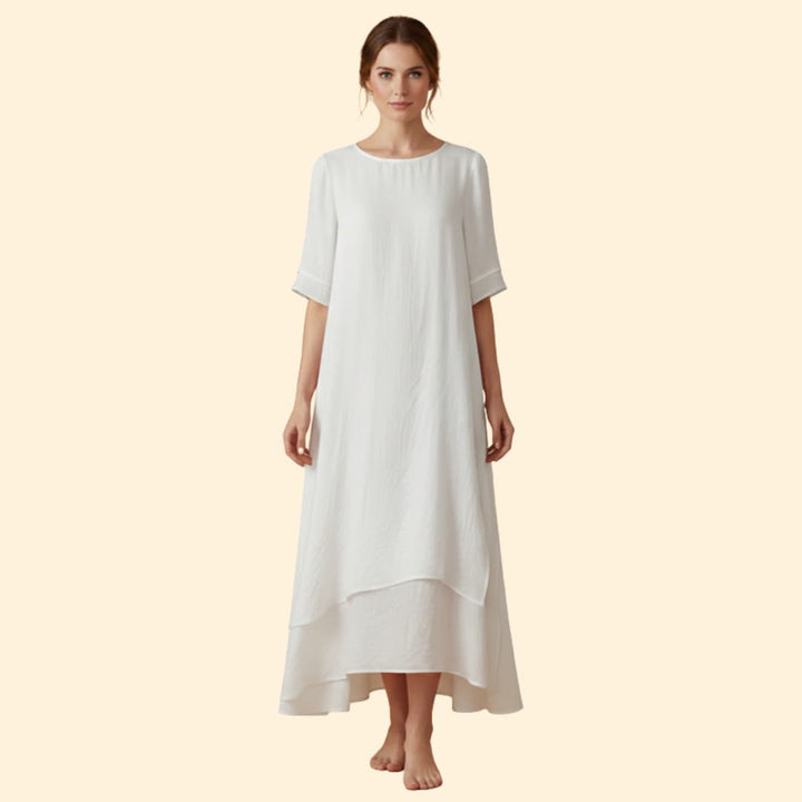Women's Effortless White Flow Dress