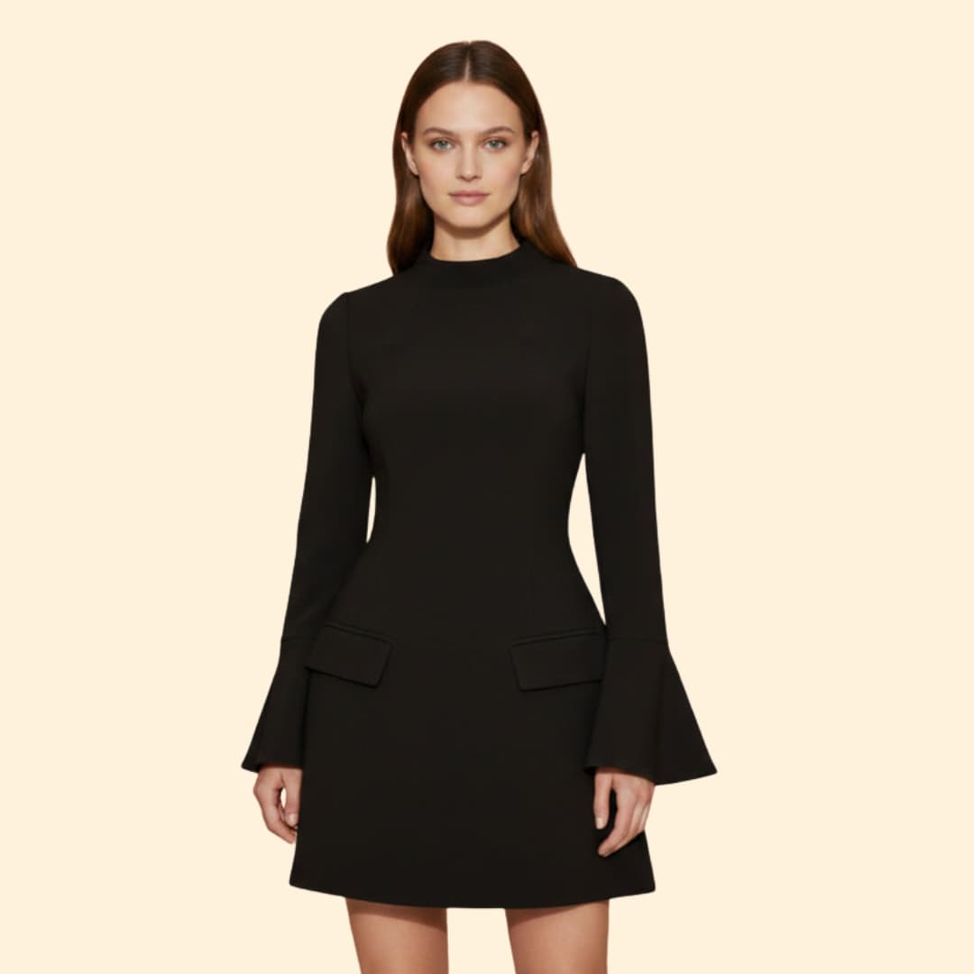Women's Elegant Long Sleeve Mini Dress