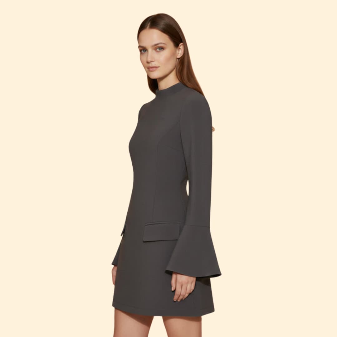 Women's Elegant Long Sleeve Mini Dress