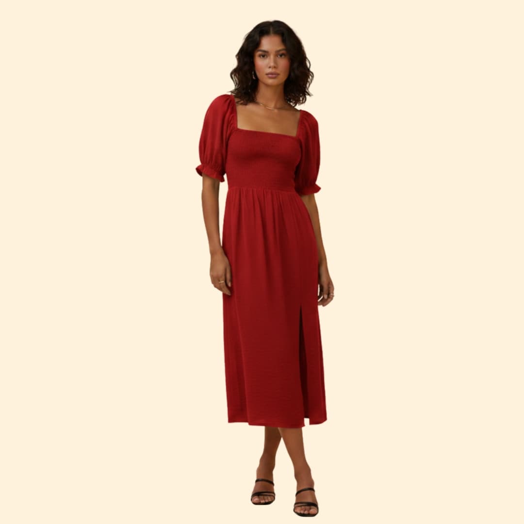 Women's Elegant Off-Shoulder Puff Sleeve Dress