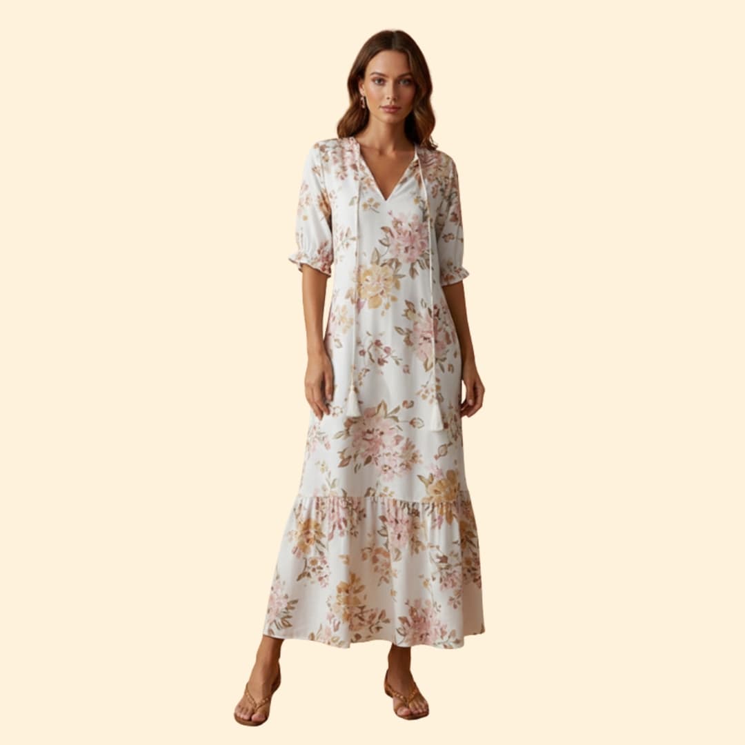 Women's Floral Boho Maxi Dress