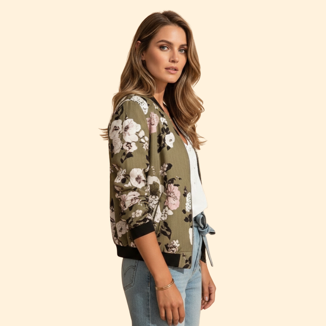 Women’s Floral Charm Bomber Jacket