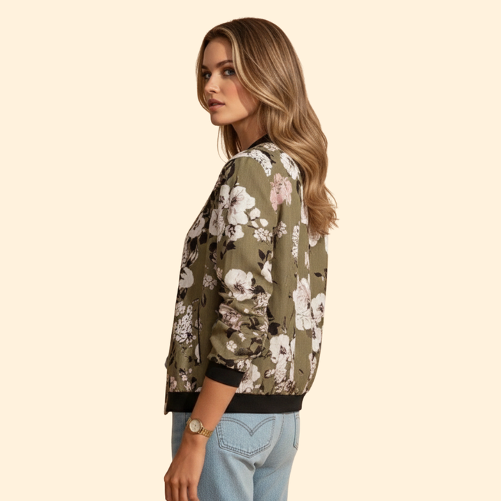 Women’s Floral Charm Bomber Jacket