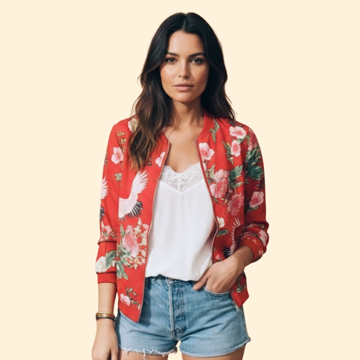Women’s Floral Charm Bomber Jacket