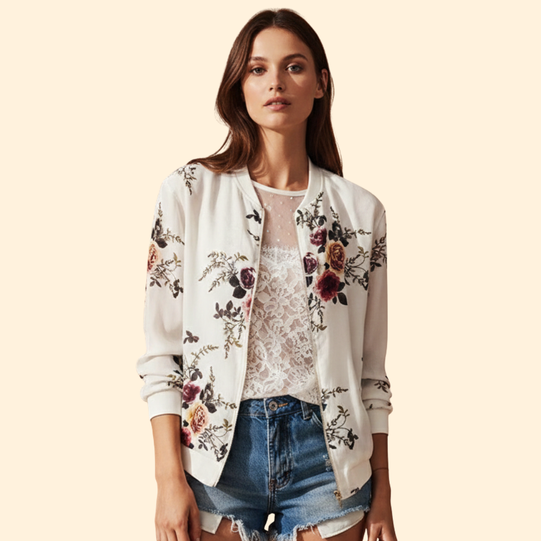 Women’s Floral Charm Bomber Jacket