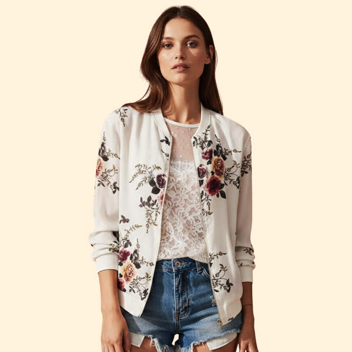 Women’s Floral Charm Bomber Jacket