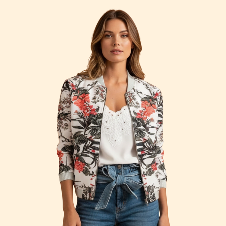 Women’s Floral Charm Bomber Jacket