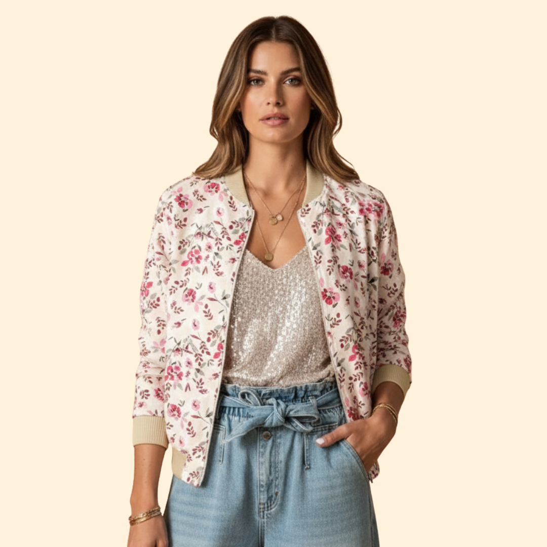 Women’s Floral Charm Bomber Jacket