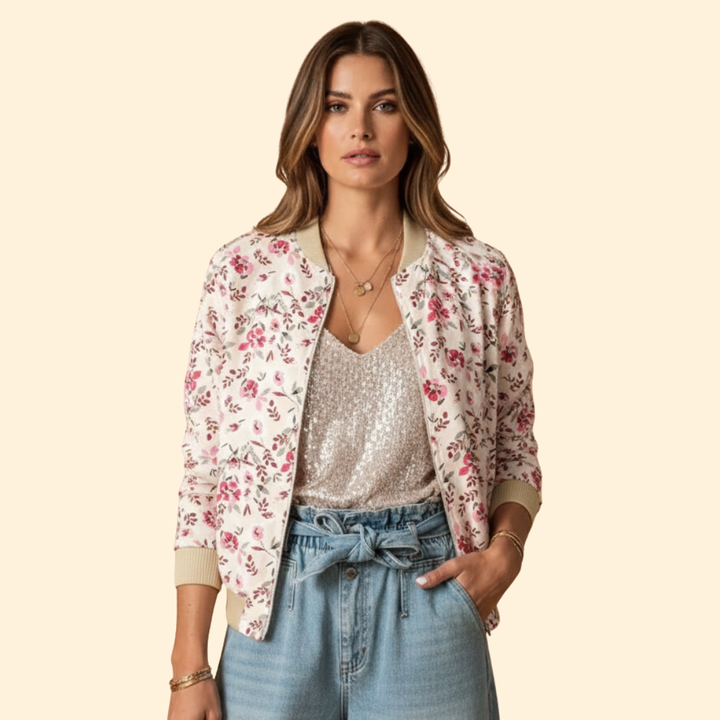 Women’s Floral Charm Bomber Jacket