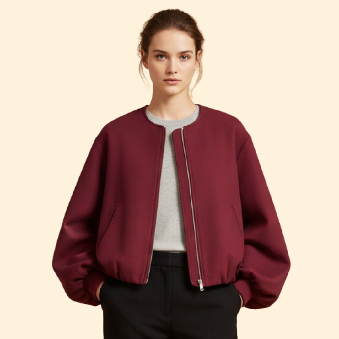 Women’s Balloon Sleeve Bomber Jacket