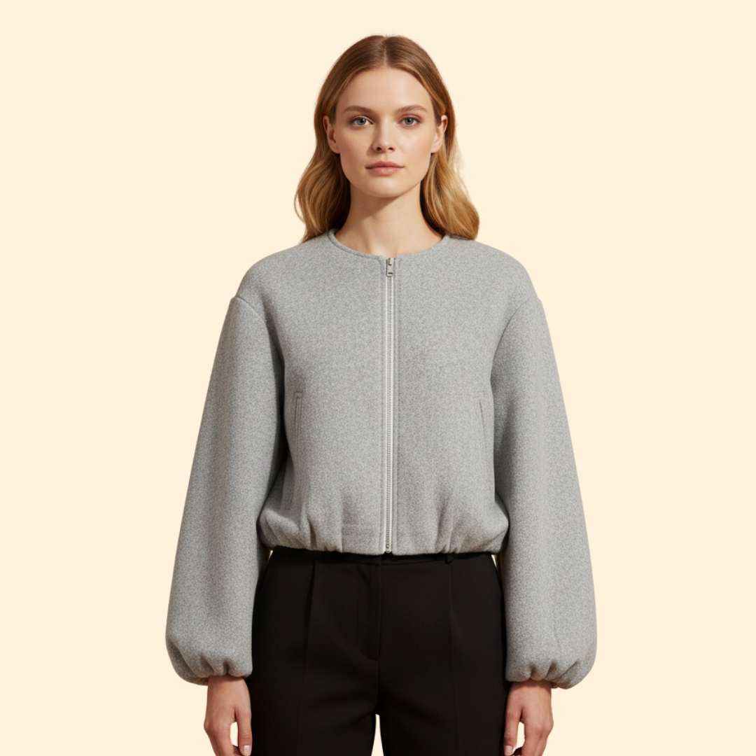 Women’s Balloon Sleeve Bomber Jacket
