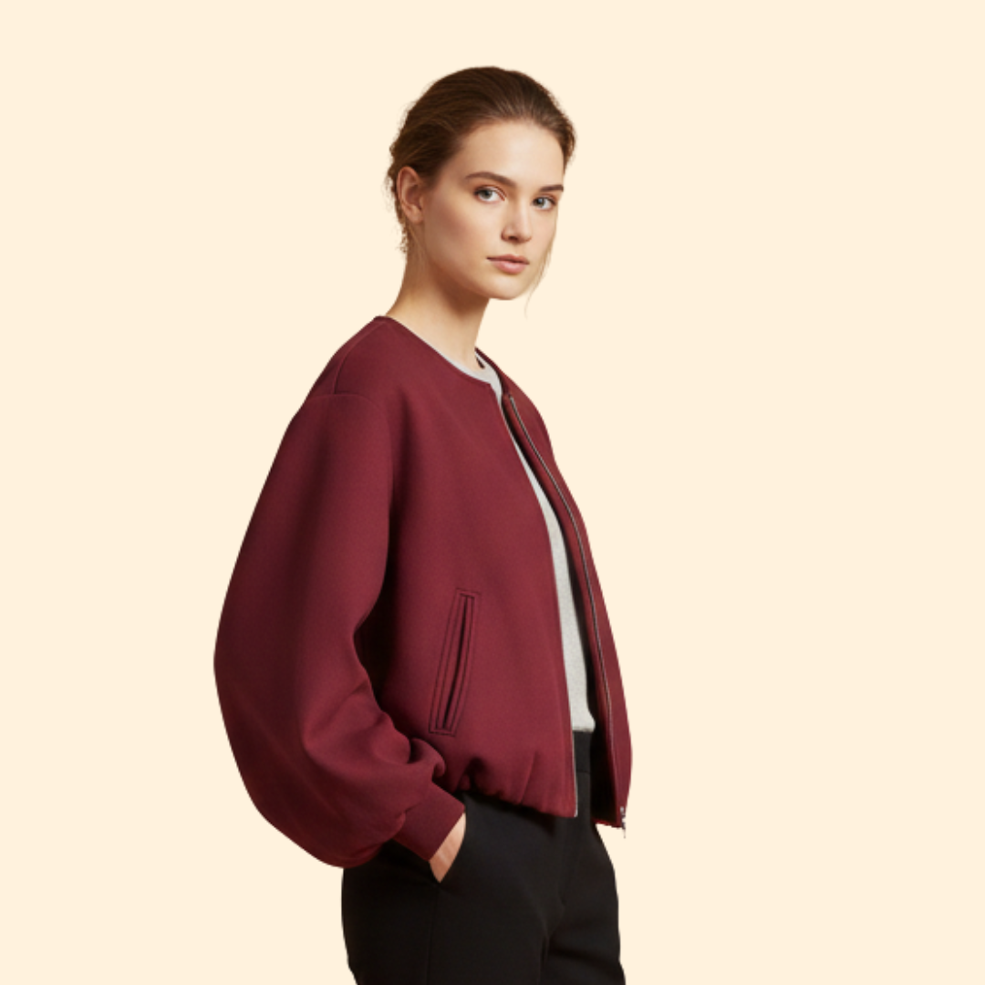 Women’s Balloon Sleeve Bomber Jacket