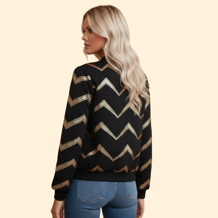 Women’s Gilded Chevron Bomber Jacket